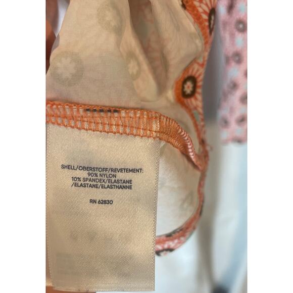 Lands End womans rash guard top size large peach/brown and blue - Picture 5 of 5